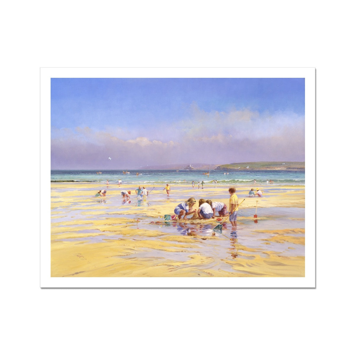Ted Dyer Fine Art Print. Open Edition Cornish Art Print. 'Summer Days, St Ives'. Cornwall Art Gallery