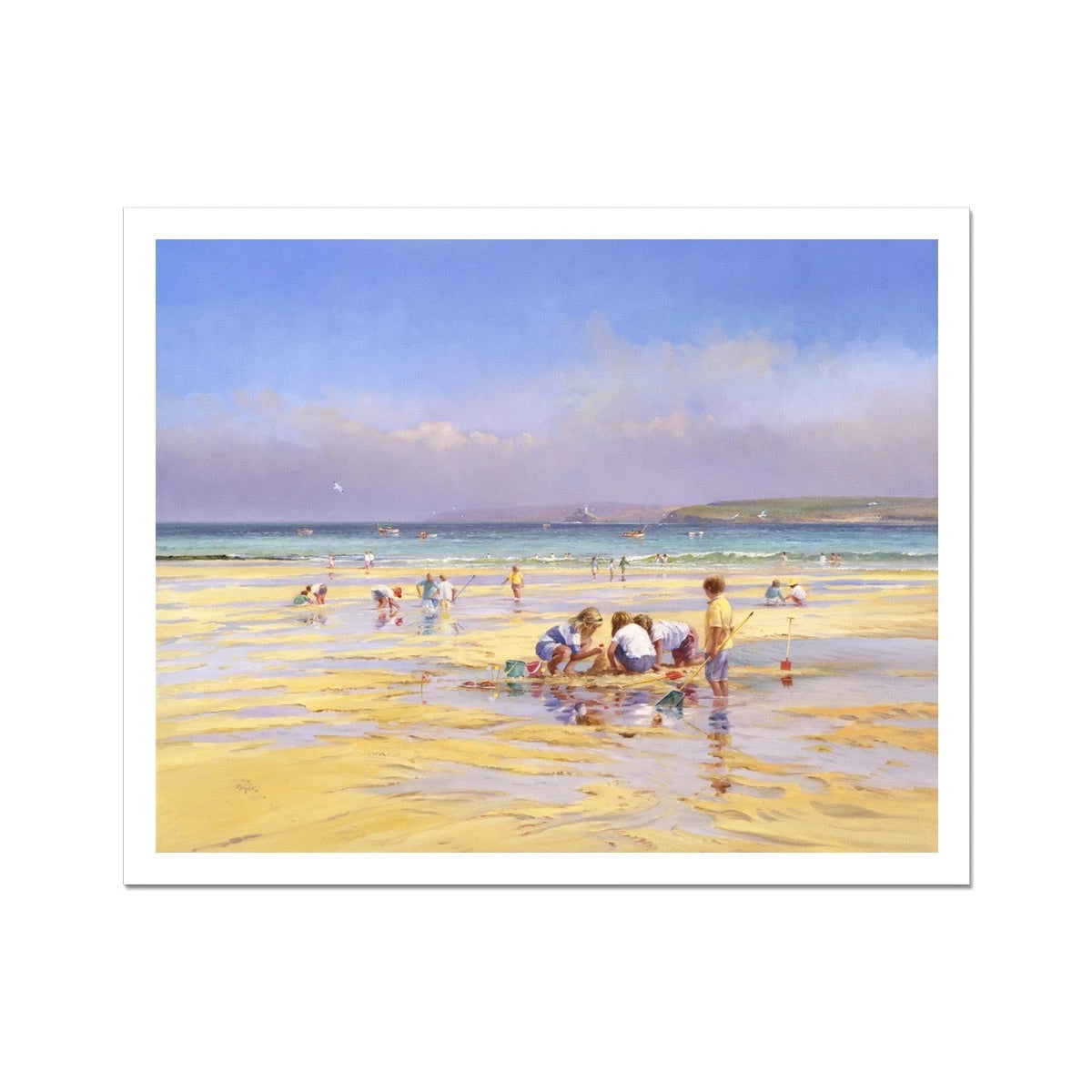 Ted Dyer Fine Art Beach Print. Open Edition Cornish Art Print. 'Summer Days, St Ives'. Cornwall Art Gallery Ted Dyer
