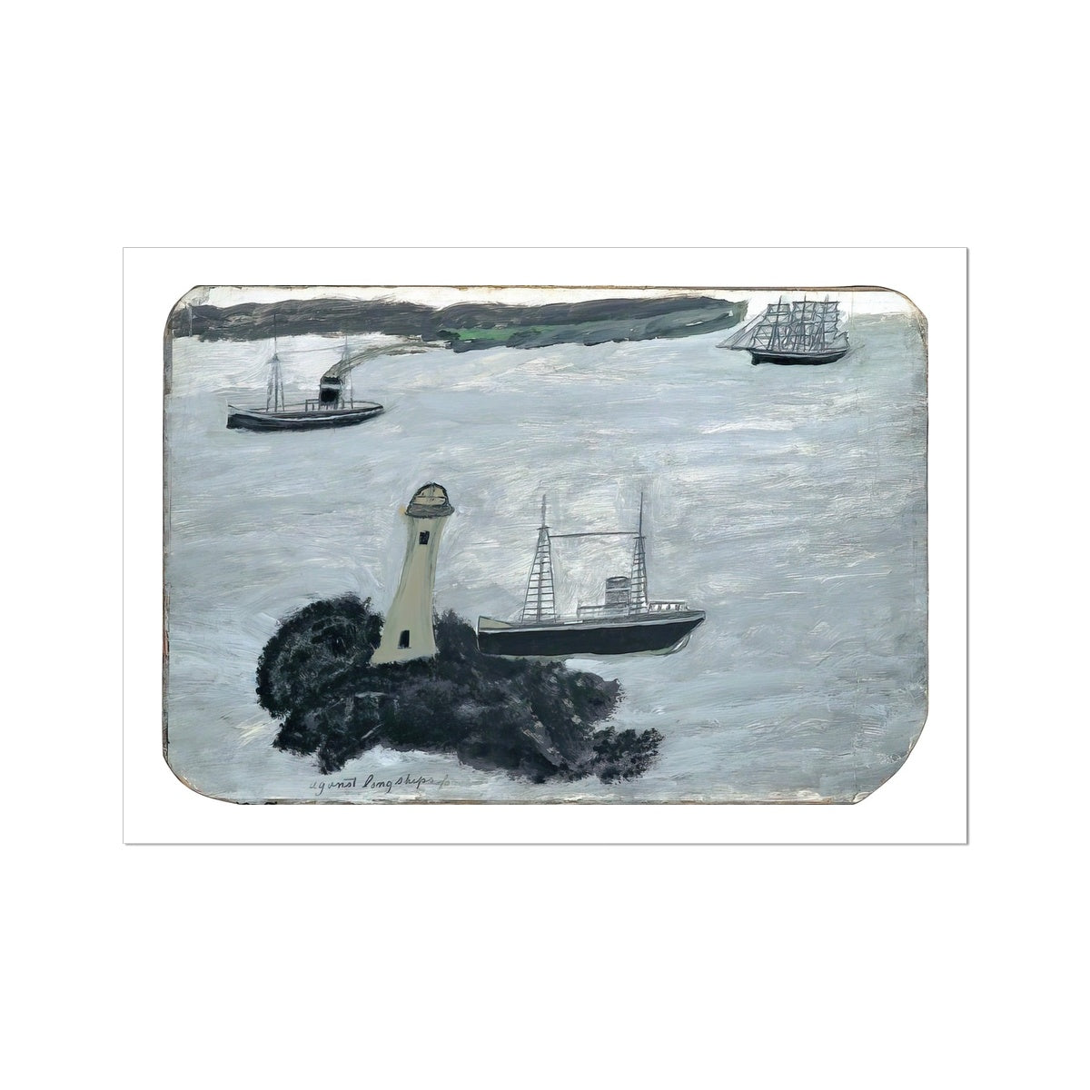 Alfred Wallis Open Edition Cornish Art Print. 'Against Longships, Fog'. Cornwall Art Gallery Historic Art