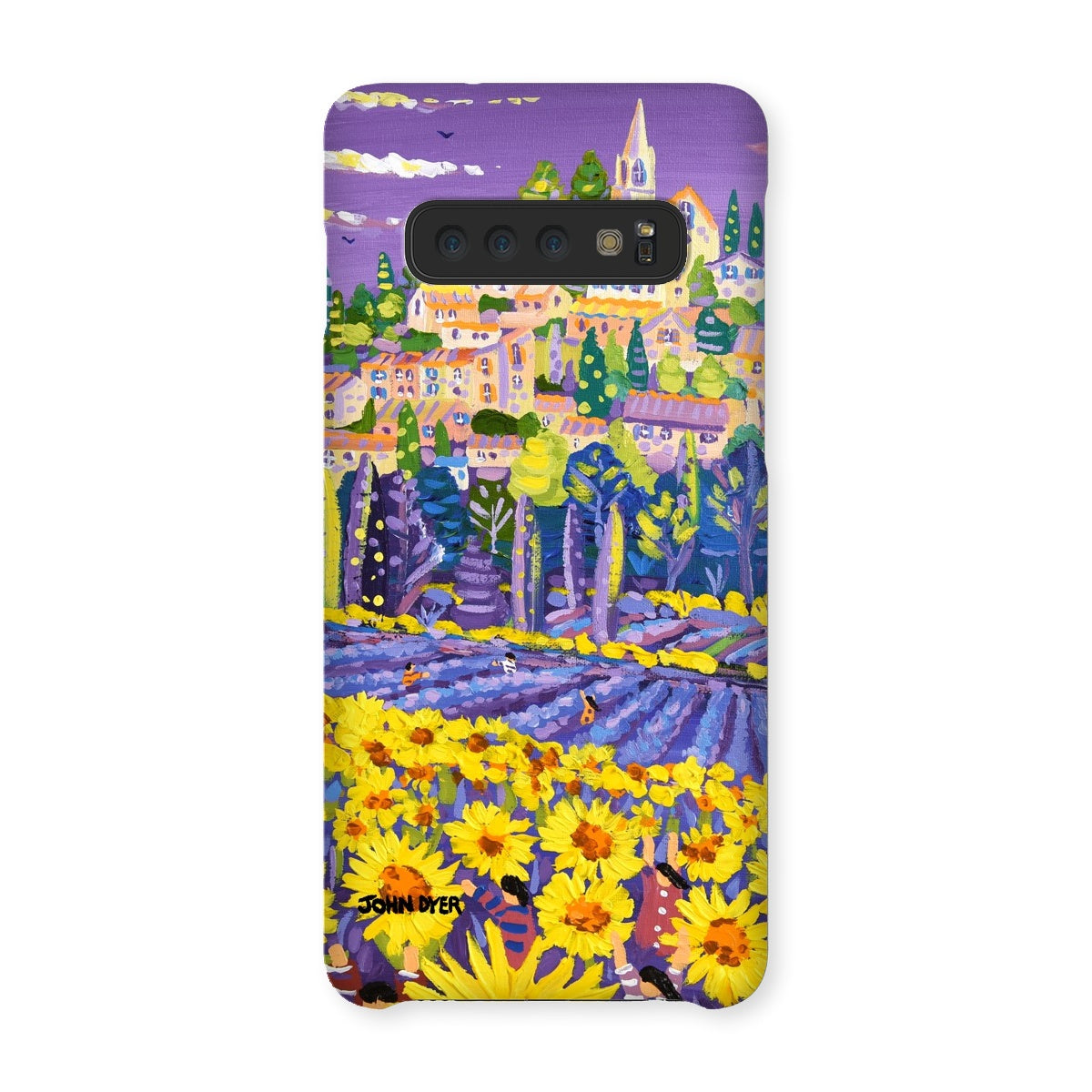 Snap Art Phone Case. Lavender & Sunflower Pickers, Provence, France. Artist John Dyer. Cornwall Art Gallery.