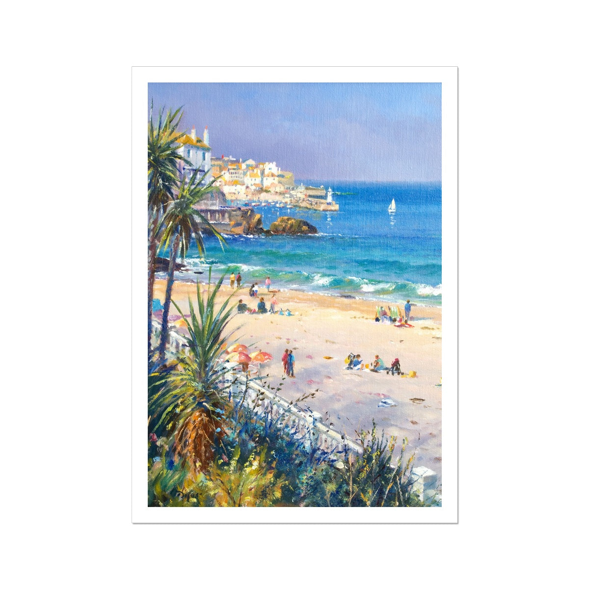Ted Dyer Museum Quality Open Edition Cornish Art Print. 'Afternoon on the Beach. St Ives'. Cornwall Art Gallery