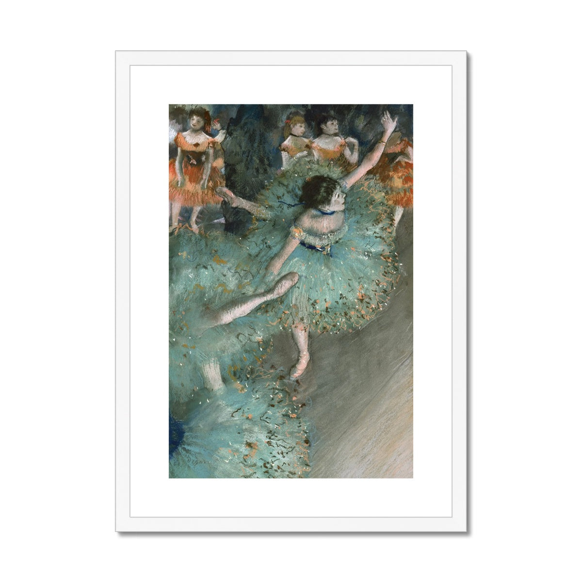 Swaying Dancer (Dancer in Green) by Edgar Degas. Framed Open Edition Fine Art Print. Historic Art