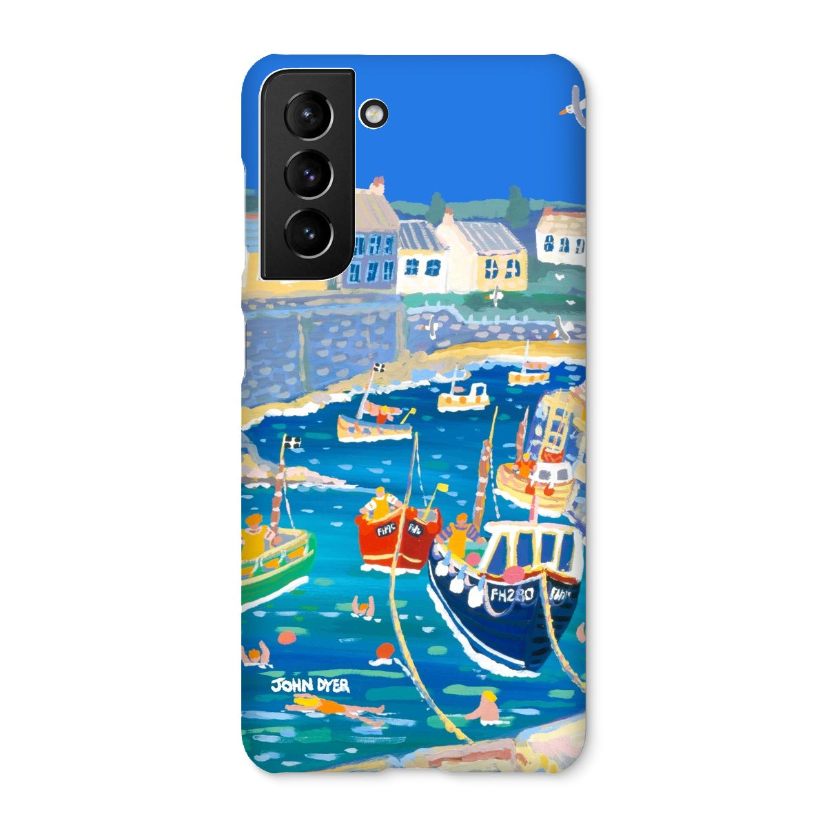 Snap Art Phone Case. Coverack Harbour. Artist John Dyer. Cornwall Art Gallery