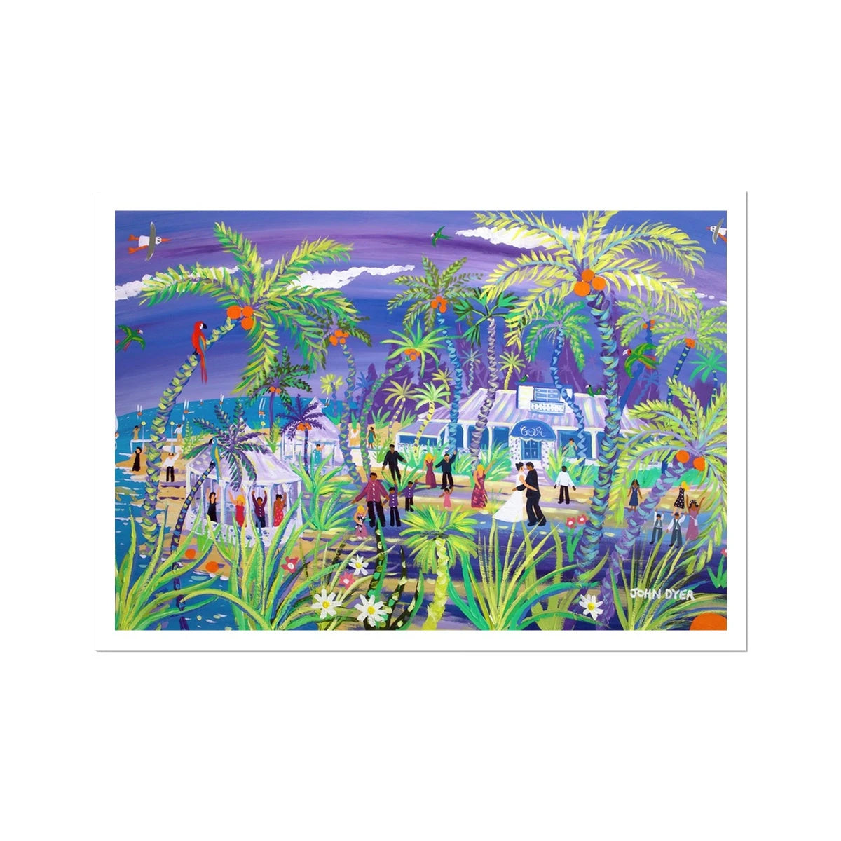 John Dyer Fine Art Print. Open Edition Cornish Art Print. 'Caribbean Wedding at the Grand Old House, Cayman Islands'. Caribbean Art Gallery John Dyer