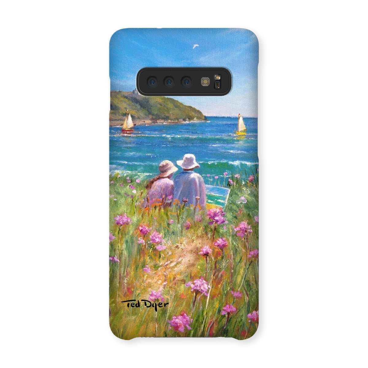 Snap Art Phone Case. Sea Pinks and Painters, Falmouth. Artist Ted Dyer. Cornwall Art Gallery