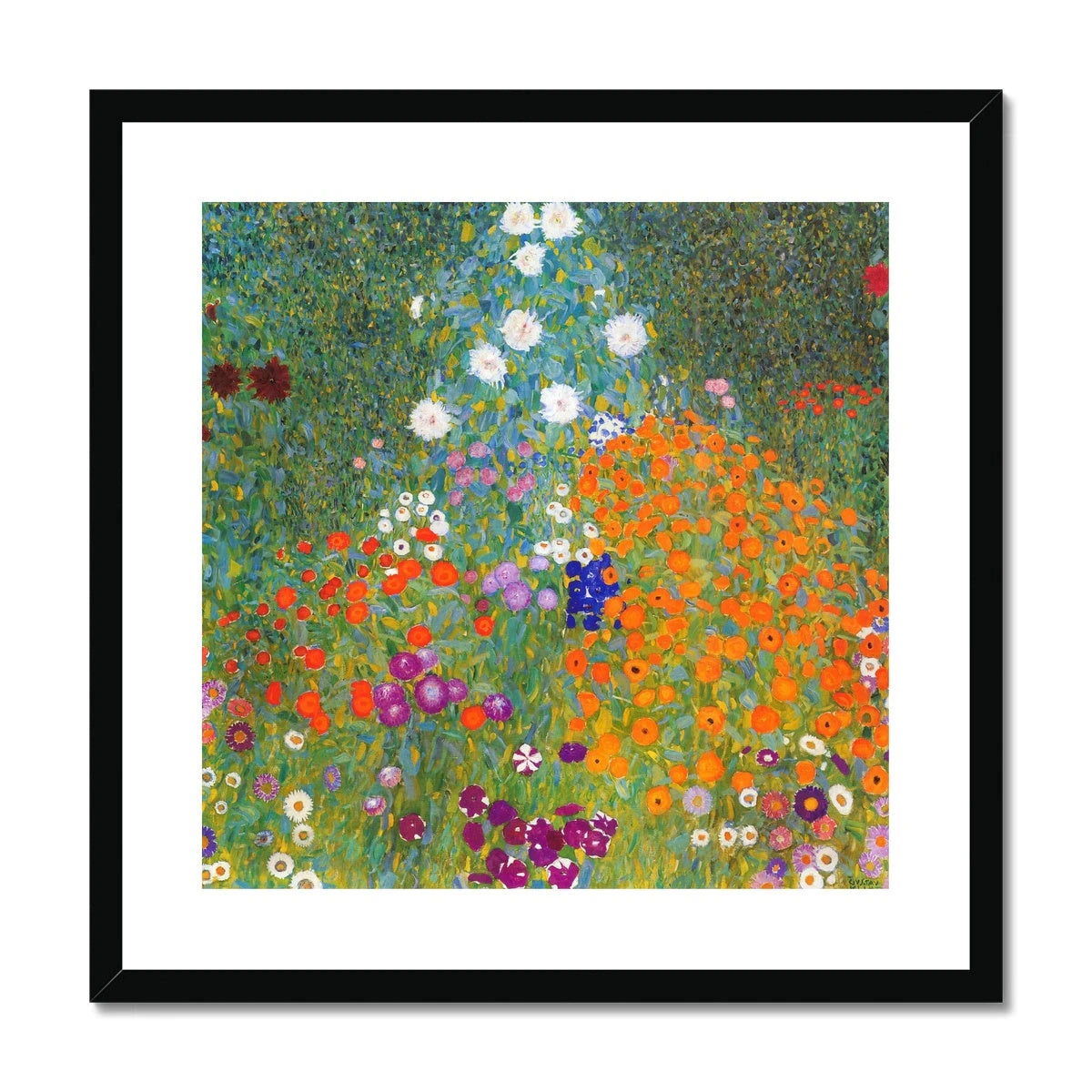 Gustav Klimt Framed Open Edition Art Print. 'Bauerngarten' (Cottage Garden). Art Gallery Historic Art Gustav Klimt