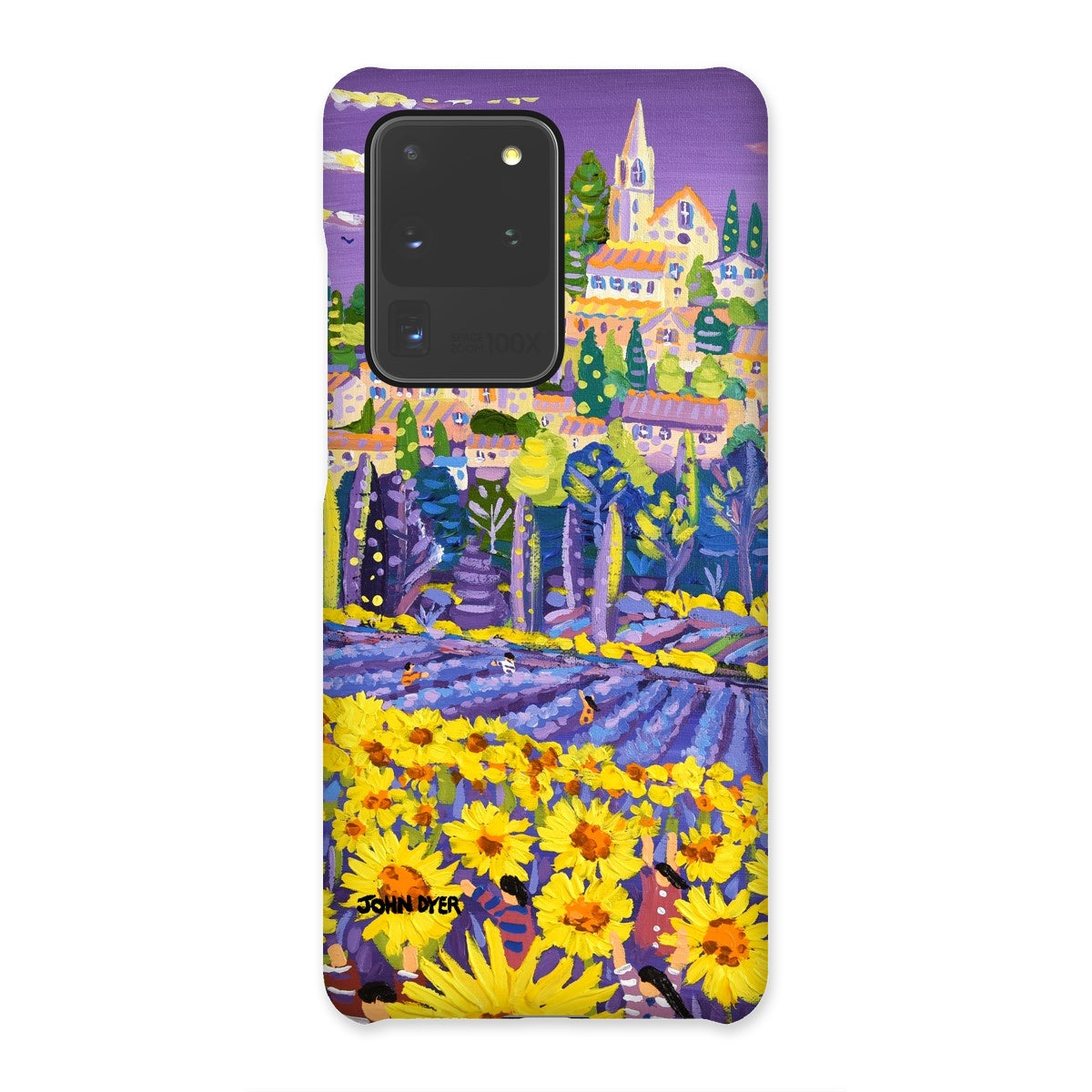 Snap Art Phone Case. Lavender & Sunflower Pickers, Provence, France. Artist John Dyer. Cornwall Art Gallery.