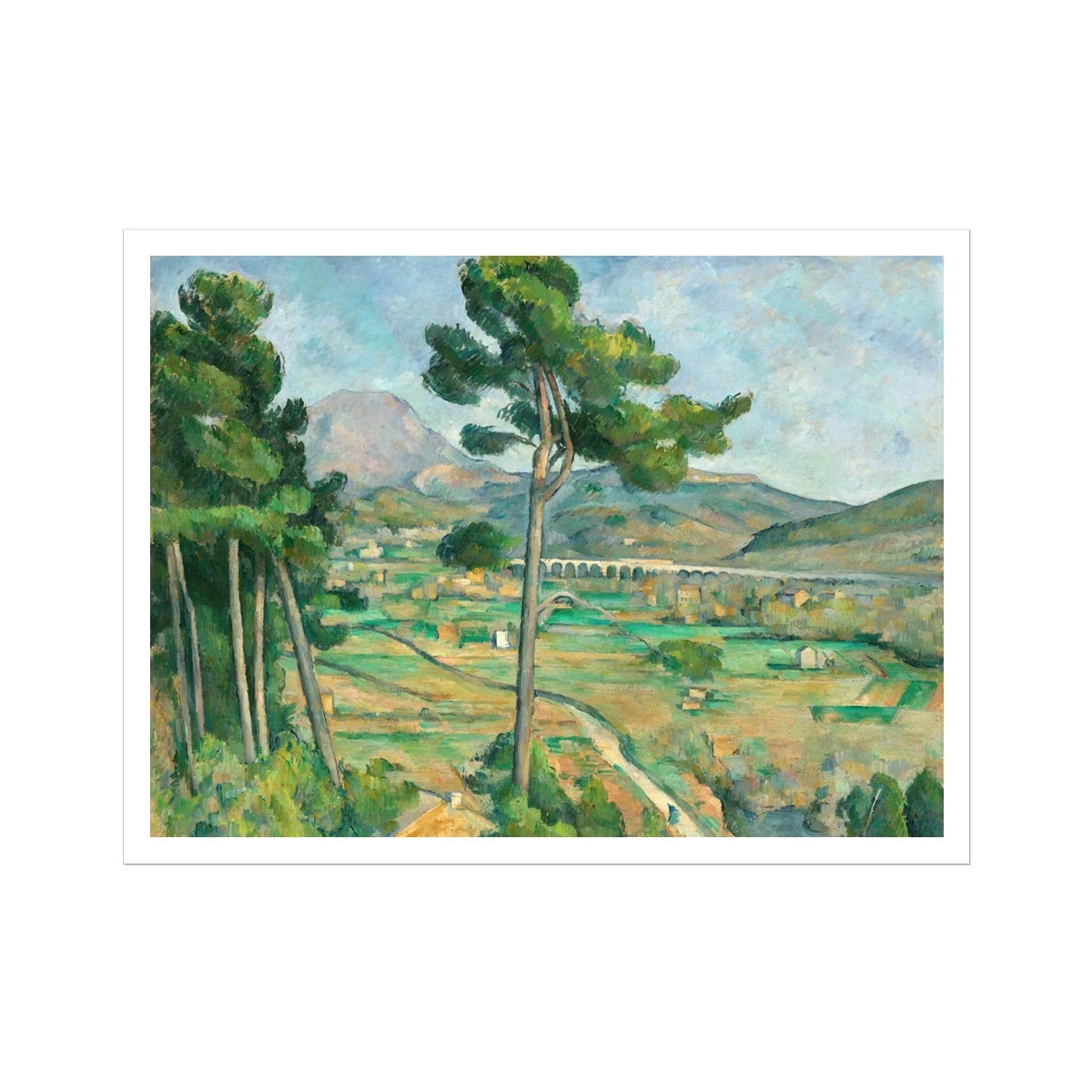 'Mont Sainte-Victoire and the Viaduct of the Arc River Valley' by Paul Cézanne. Open Edition Fine Art Print. Historic Art Paul Cézanne