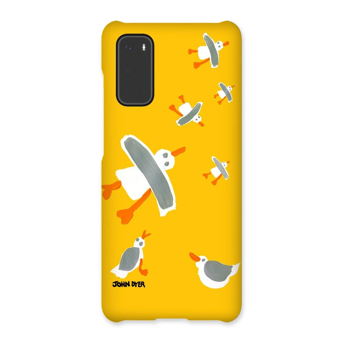 Snap Art Phone Case. Cornish Seagulls - Yellow Colour. Artist John Dyer. Cornwall Art Gallery John Dyer