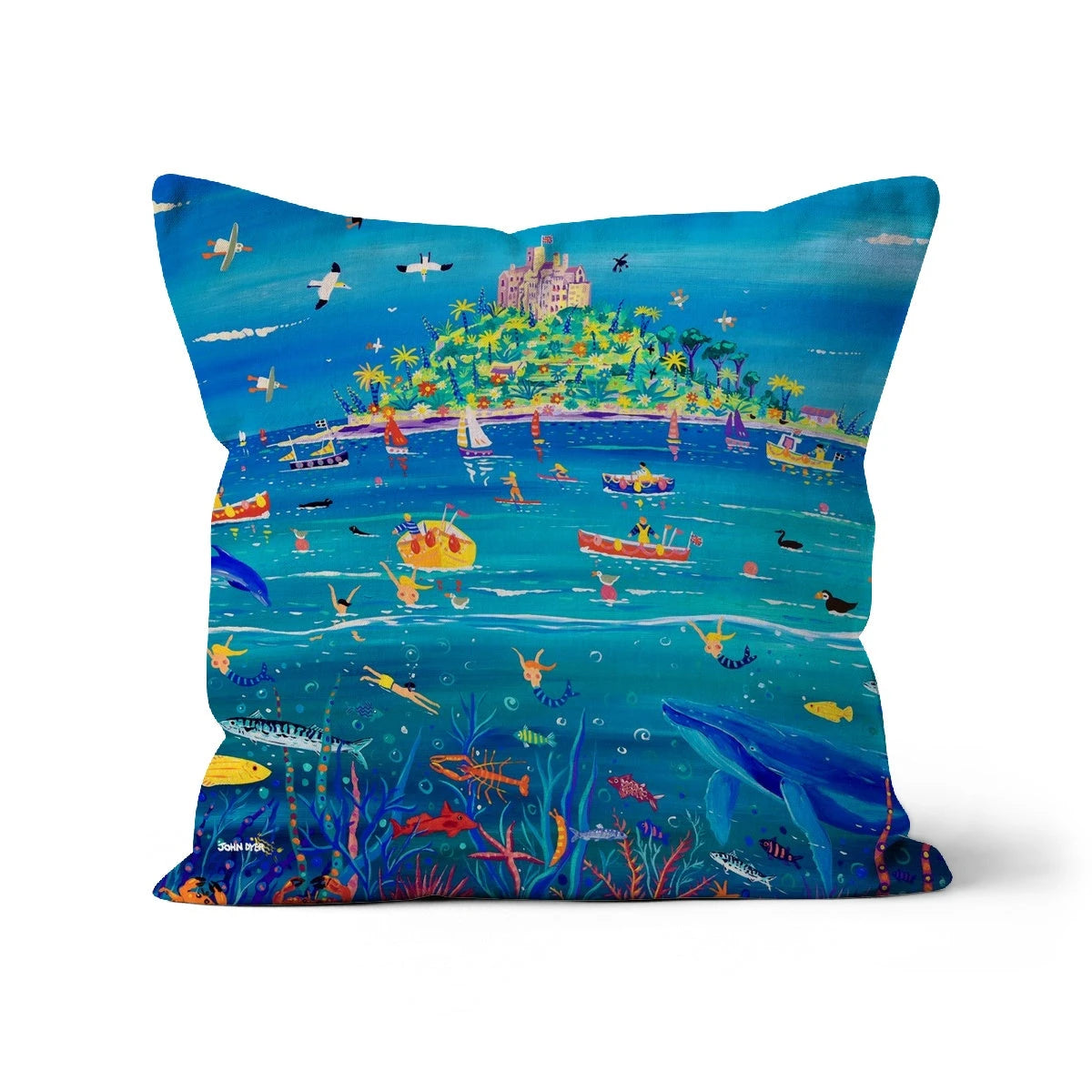 Underwater Wonders St Michael's Mount Whale, Art Cushion by John Dyer