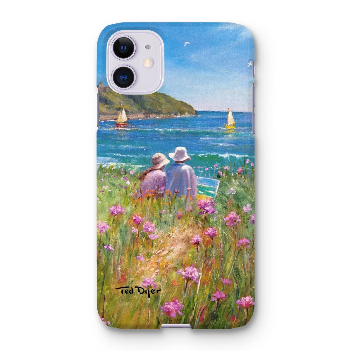 Snap Art Phone Case. Sea Pinks and Painters, Falmouth. Artist Ted Dyer. Cornwall Art Gallery
