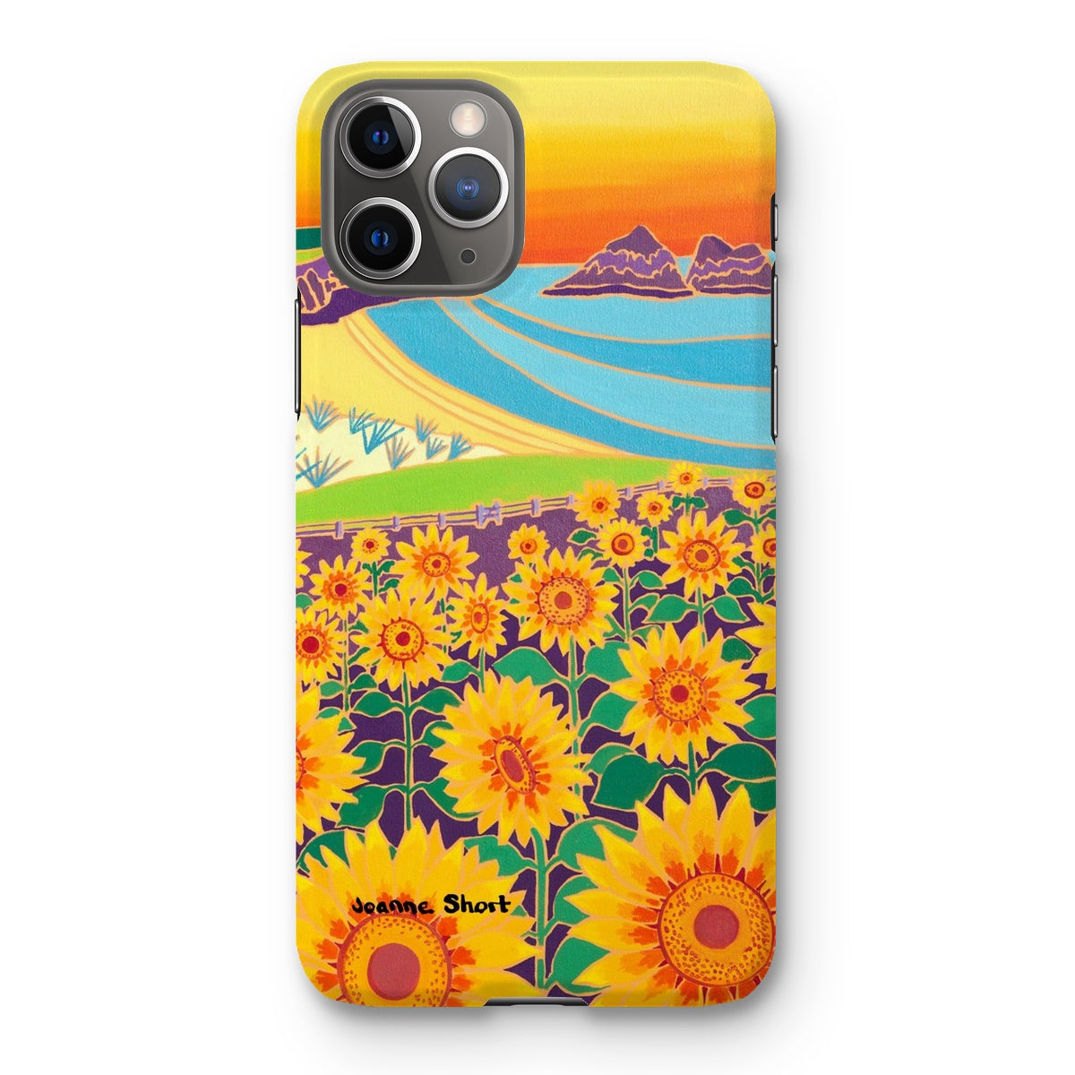 Snap Art Phone Case. Sunflowers, Holywell Bay. Artist Joanne Short. Cornwall Art Gallery