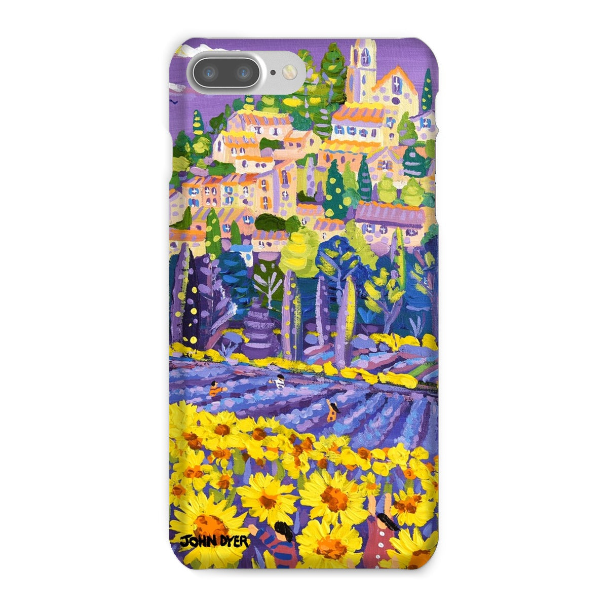 Snap Art Phone Case. Lavender & Sunflower Pickers, Provence, France. Artist John Dyer. Cornwall Art Gallery.