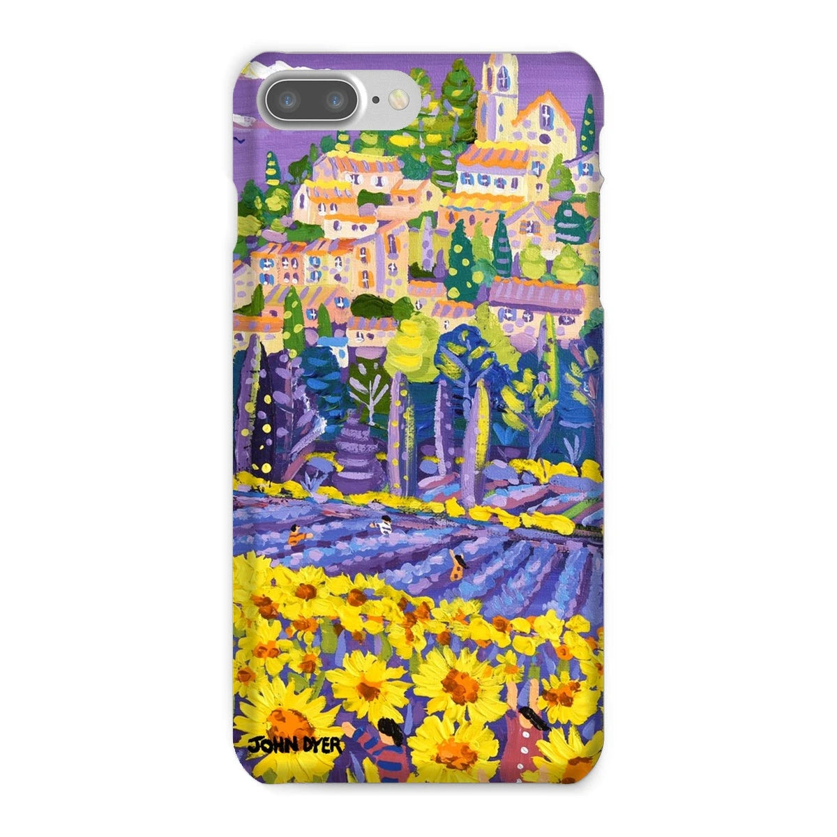 Snap Art Phone Case. Lavender & Sunflower Pickers, Provence, France. Artist John Dyer. Cornwall Art Gallery. John Dyer