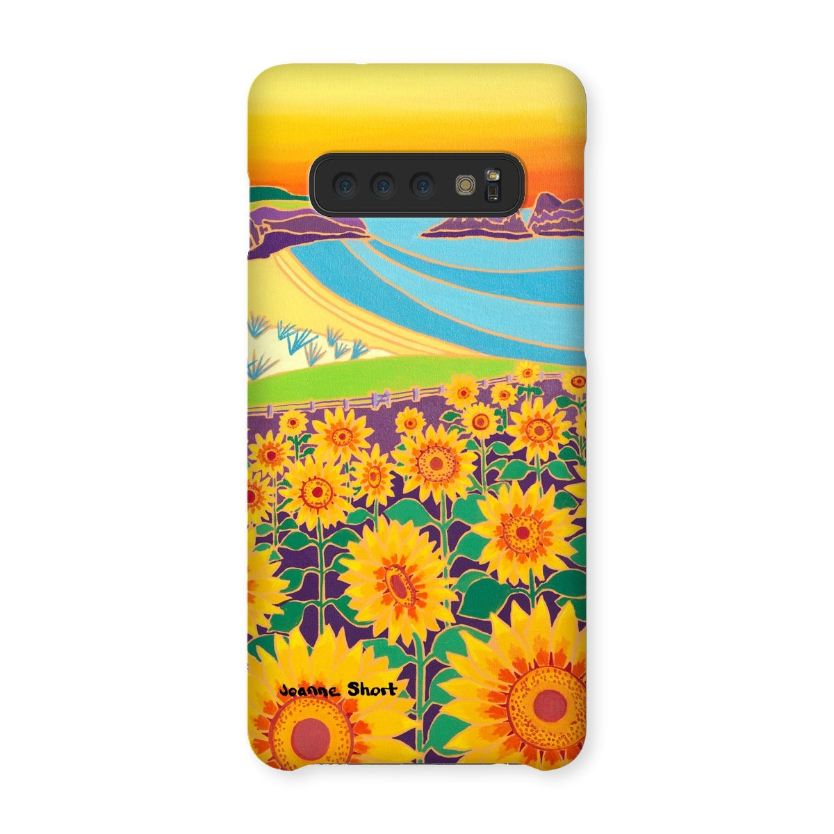 Snap Art Phone Case. Sunflowers, Holywell Bay. Artist Joanne Short. Cornwall Art Gallery