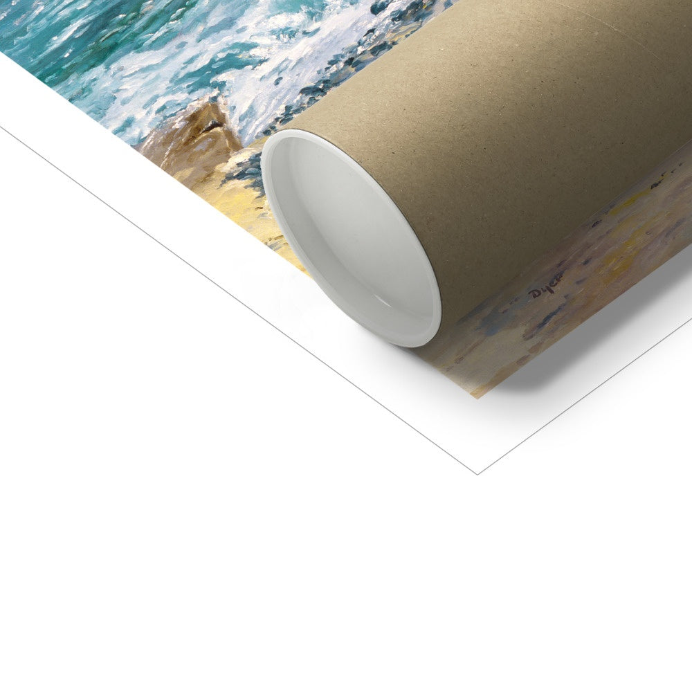 Ted Dyer Museum Quality Open Edition Cornish Art Print. 'Fishing Boats at Priest's Cove'. Cornwall Art Gallery