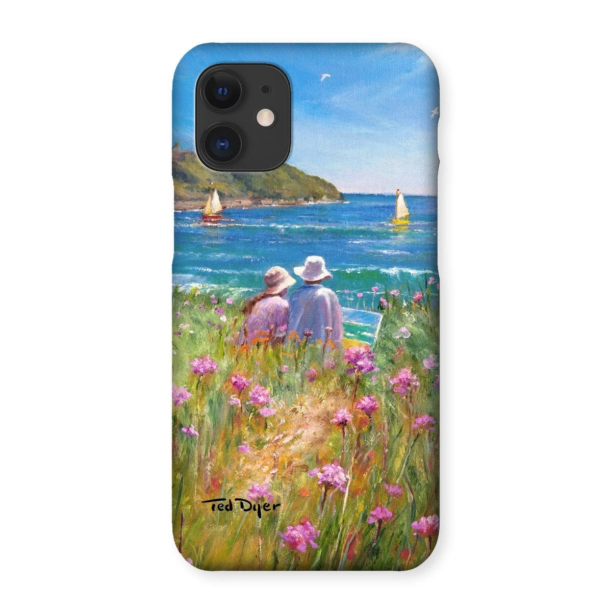 Snap Art Phone Case. Sea Pinks and Painters, Falmouth. Artist Ted Dyer. Cornwall Art Gallery Ted Dyer