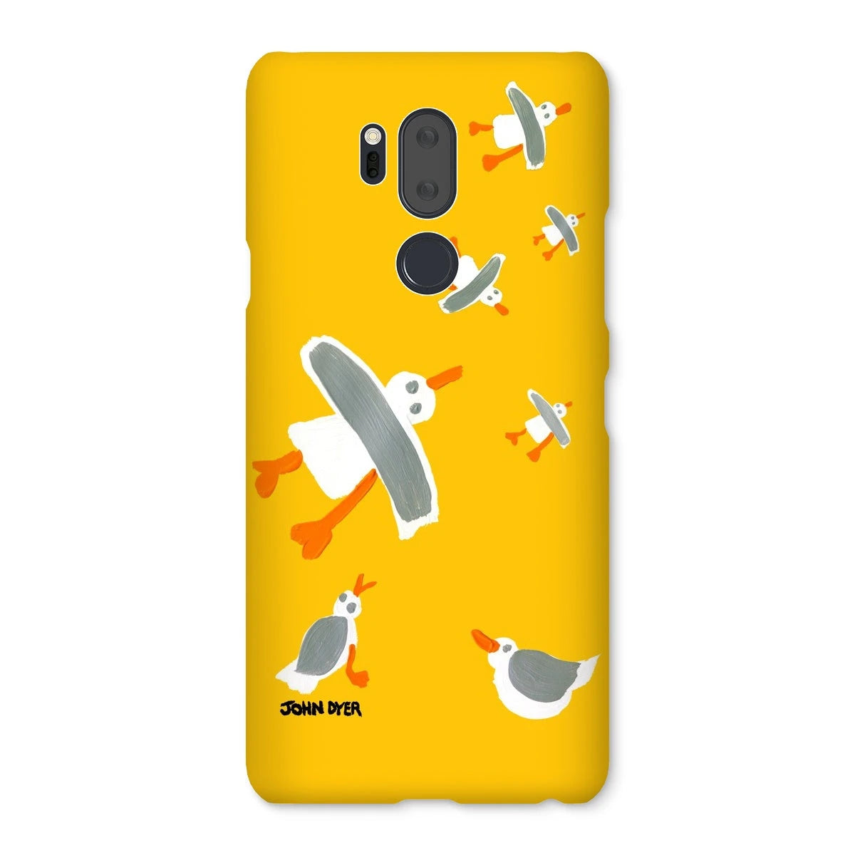 Snap Art Phone Case. Cornish Seagulls - Yellow Colour. Artist John Dyer. Cornwall Art Gallery John Dyer