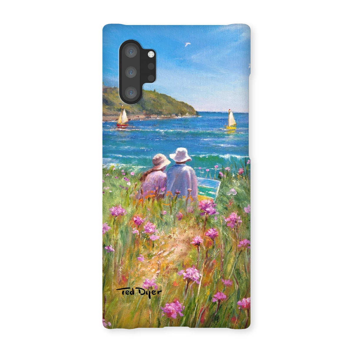 Snap Art Phone Case. Sea Pinks and Painters, Falmouth. Artist Ted Dyer. Cornwall Art Gallery