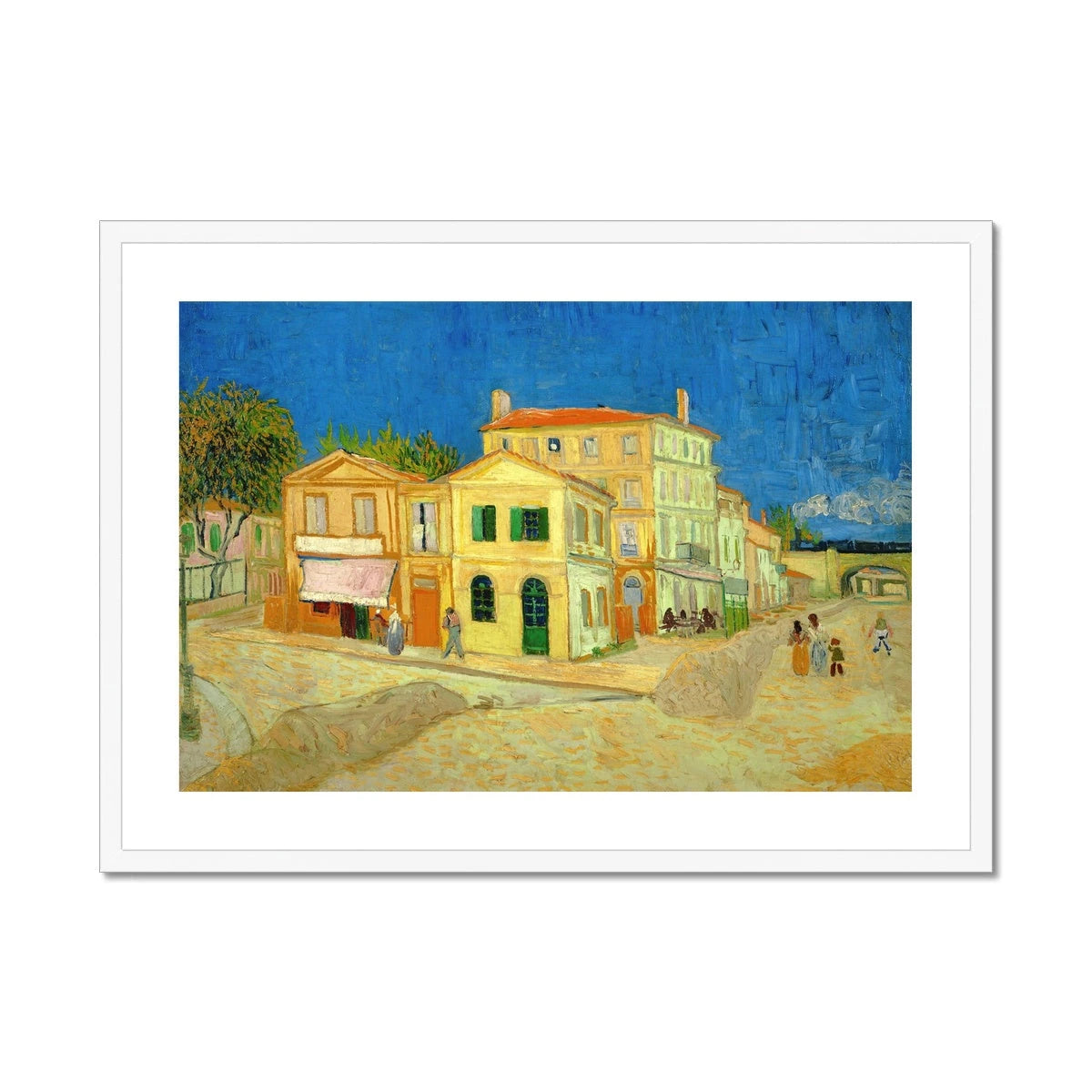 Vincent Van Gogh Framed Open Edition Art Print. 'The Yellow House'. Art Gallery Historic Art Vincent Van Gogh