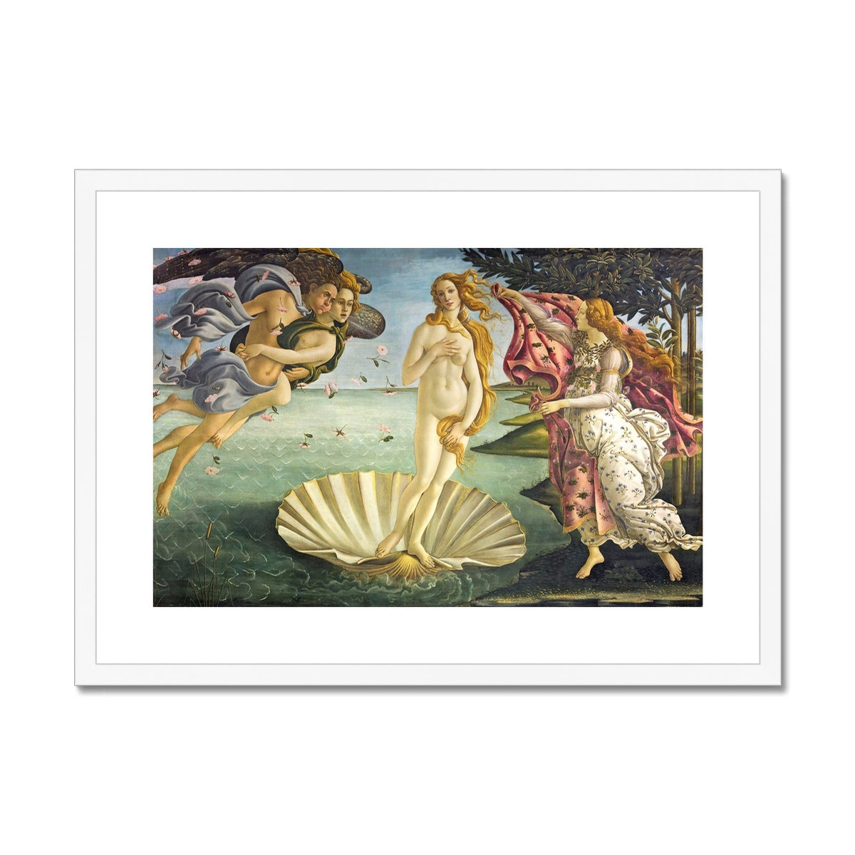 'Birth of Venus' by Sandro Botticelli. Framed Open Edition Fine Art Print. Historic Art