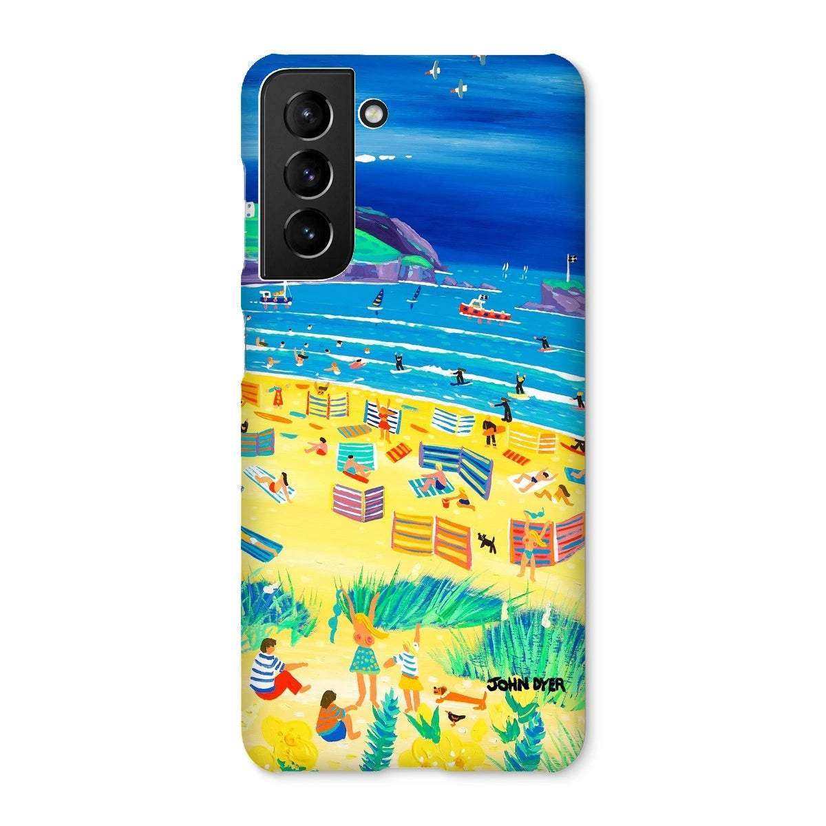 Snap Art Phone Case. Perranporth Beach. Artist John Dyer. Cornwall Art Gallery John Dyer