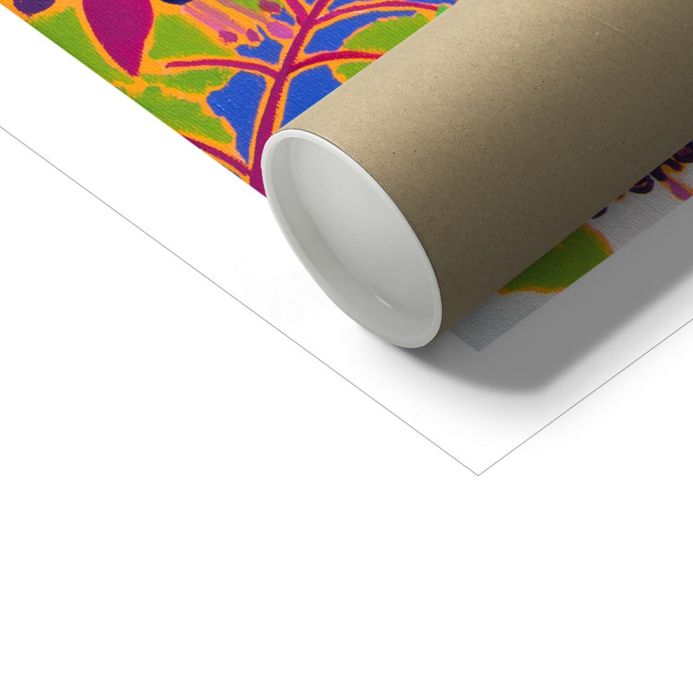 Joanne Short Fine Art Open Edition Cornish Art Print. 'View through Summer Flowers to Trefusis Point, Falmouth'. Cornwall Art Gallery