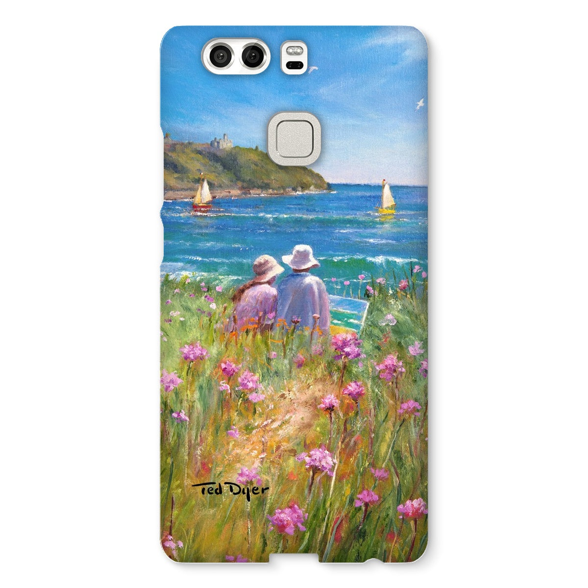 Snap Art Phone Case. Sea Pinks and Painters, Falmouth. Artist Ted Dyer. Cornwall Art Gallery