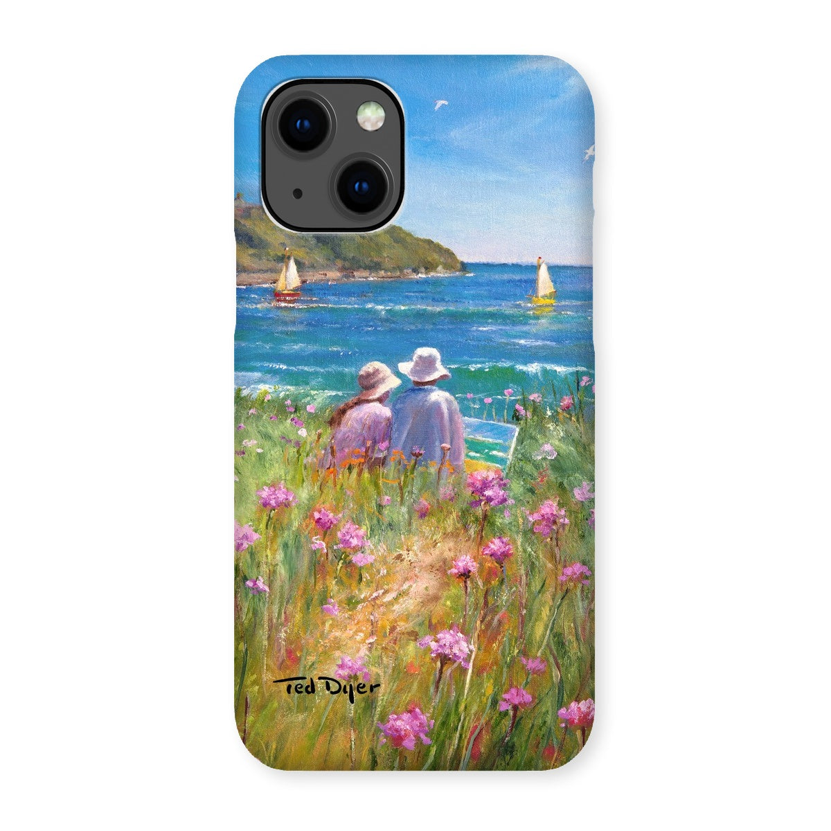 Snap Art Phone Case. Sea Pinks and Painters, Falmouth. Artist Ted Dyer. Cornwall Art Gallery