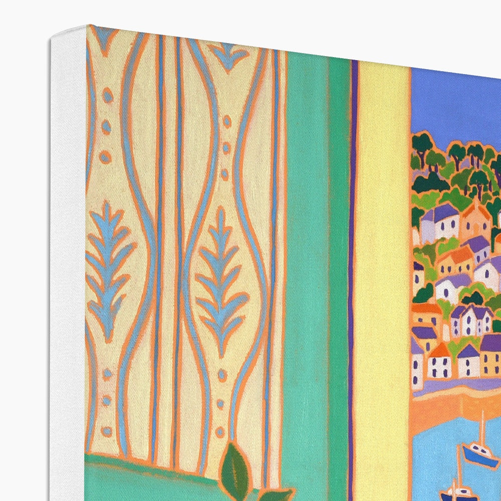 Roses in the Window, Mousehole. Canvas Art Print by Joanne Short
