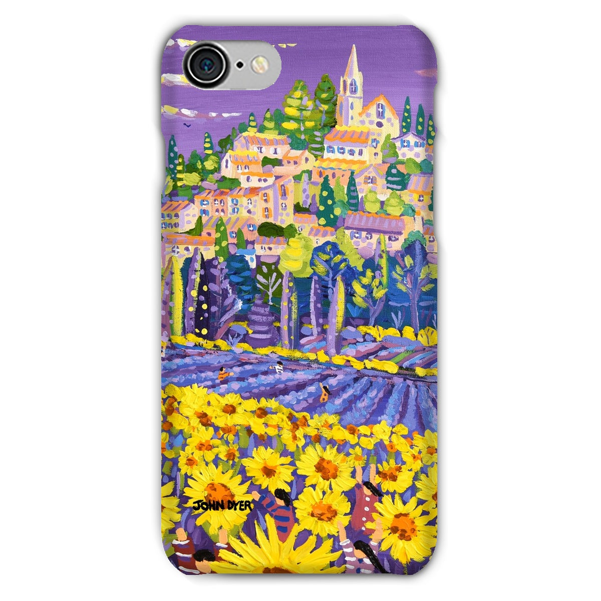 Snap Art Phone Case. Lavender & Sunflower Pickers, Provence, France. Artist John Dyer. Cornwall Art Gallery.