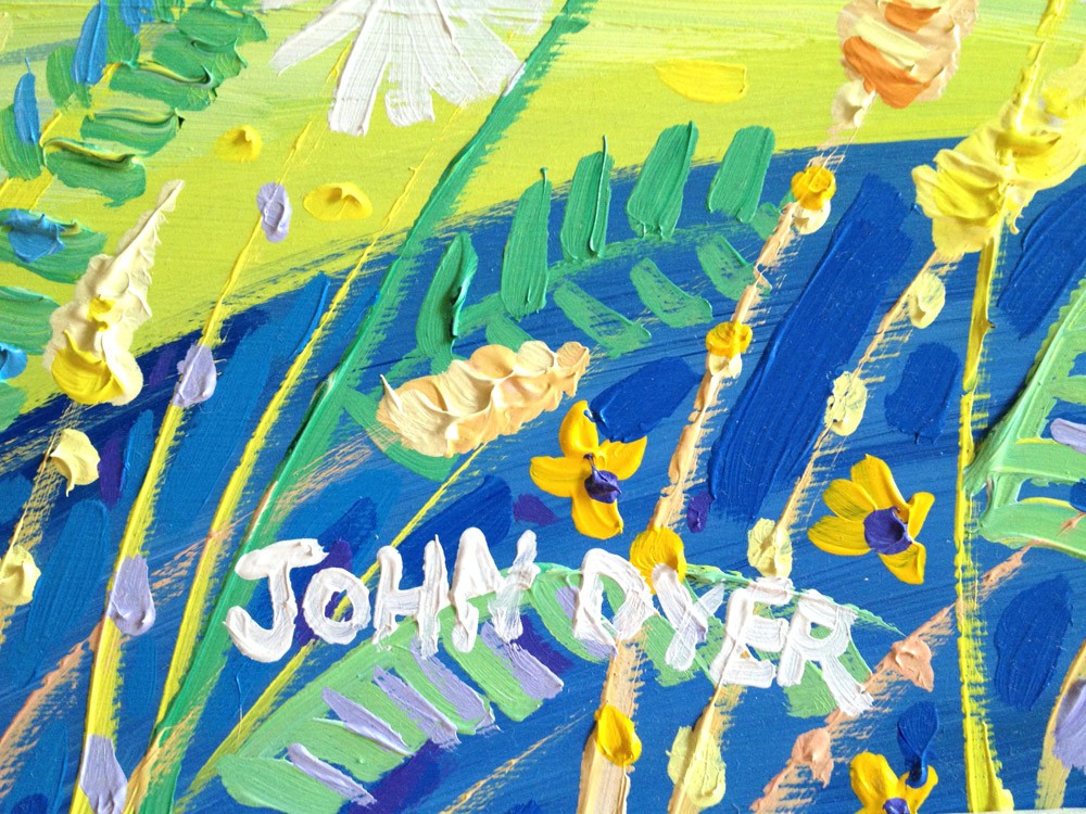 Original Painting by John Dyer. Relaxing by the River, Helford.