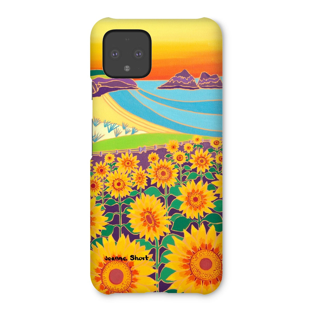 Snap Art Phone Case. Sunflowers, Holywell Bay. Artist Joanne Short. Cornwall Art Gallery