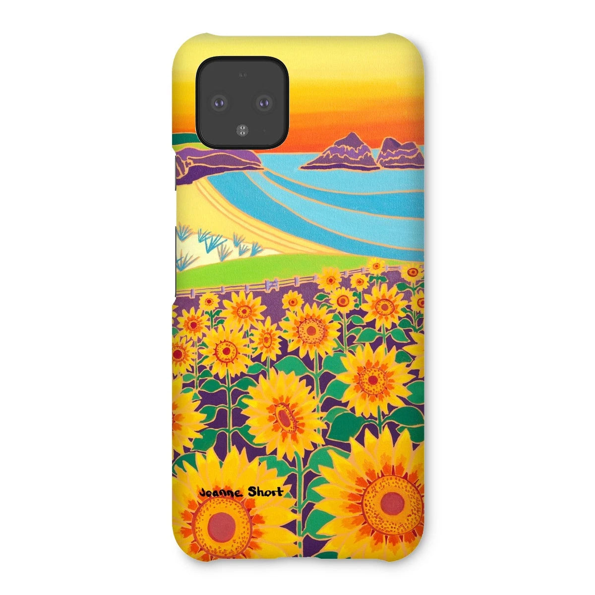 Snap Art Phone Case. Sunflowers, Holywell Bay. Artist Joanne Short. Cornwall Art Gallery Joanne Short