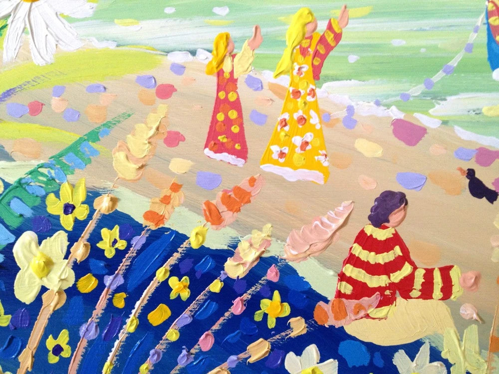 Original Painting by John Dyer. Relaxing by the River, Helford. John Dyer