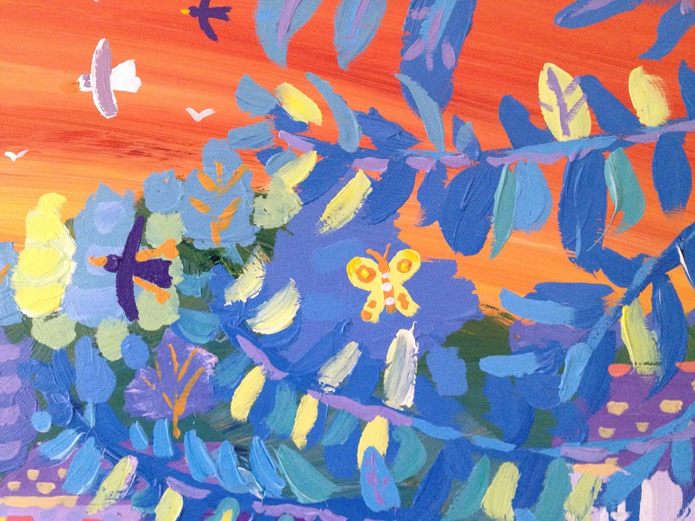 Original Painting by John Dyer. Relaxing by the River, Helford.