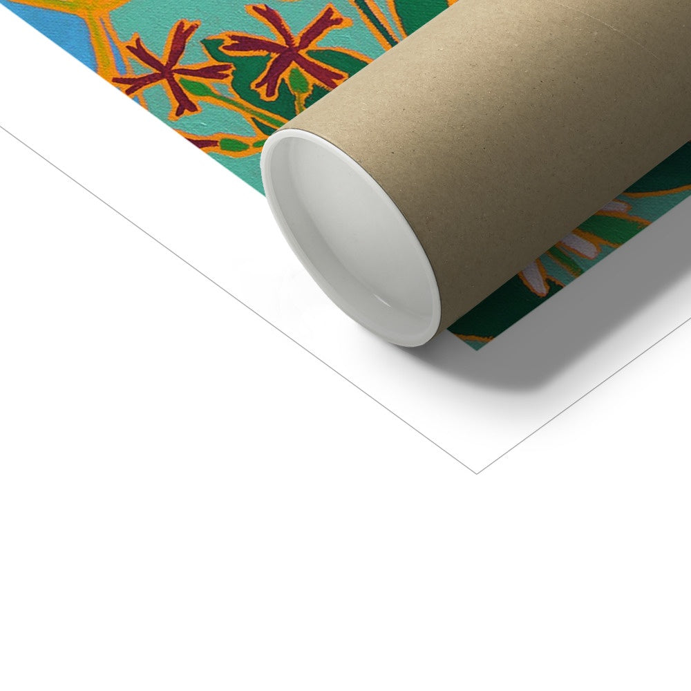 Joanne Short Fine Art Open Edition Cornish Art Print. 'Cornish Wild Flowers, Helford Passage'. Cornwall Art Gallery