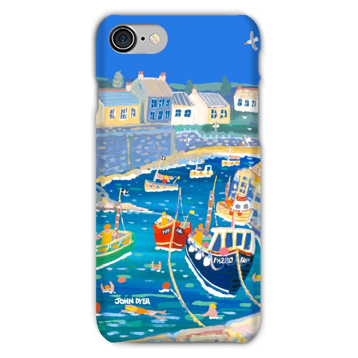 Snap Art Phone Case. Coverack Harbour. Artist John Dyer. Cornwall Art Gallery