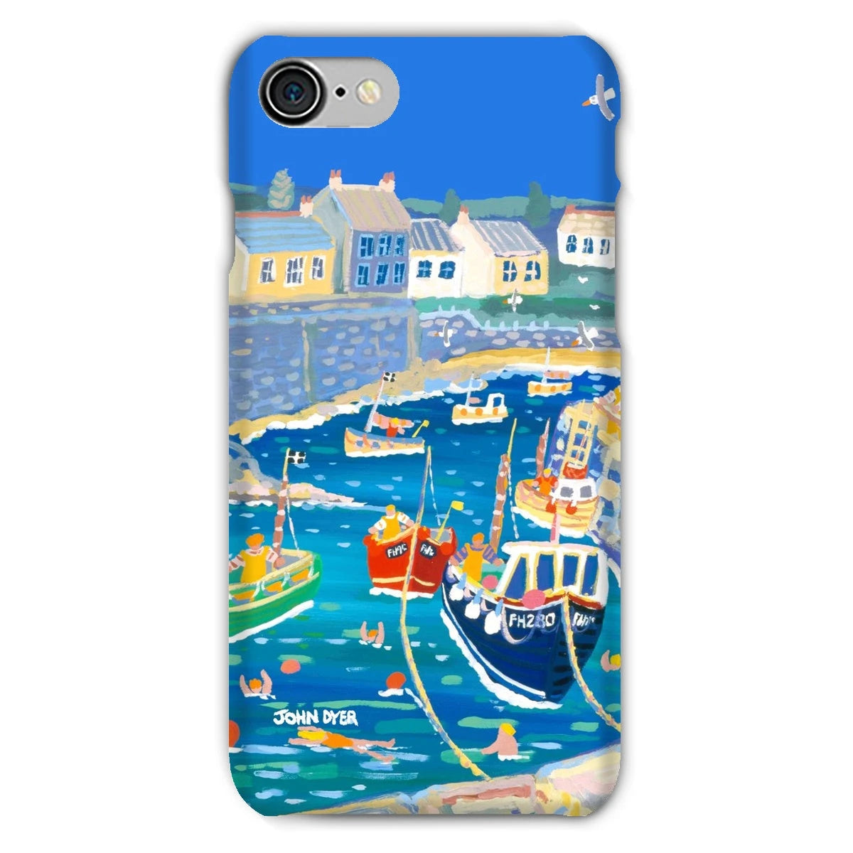 Snap Art Phone Case. Coverack Harbour. Artist John Dyer. Cornwall Art Gallery John Dyer