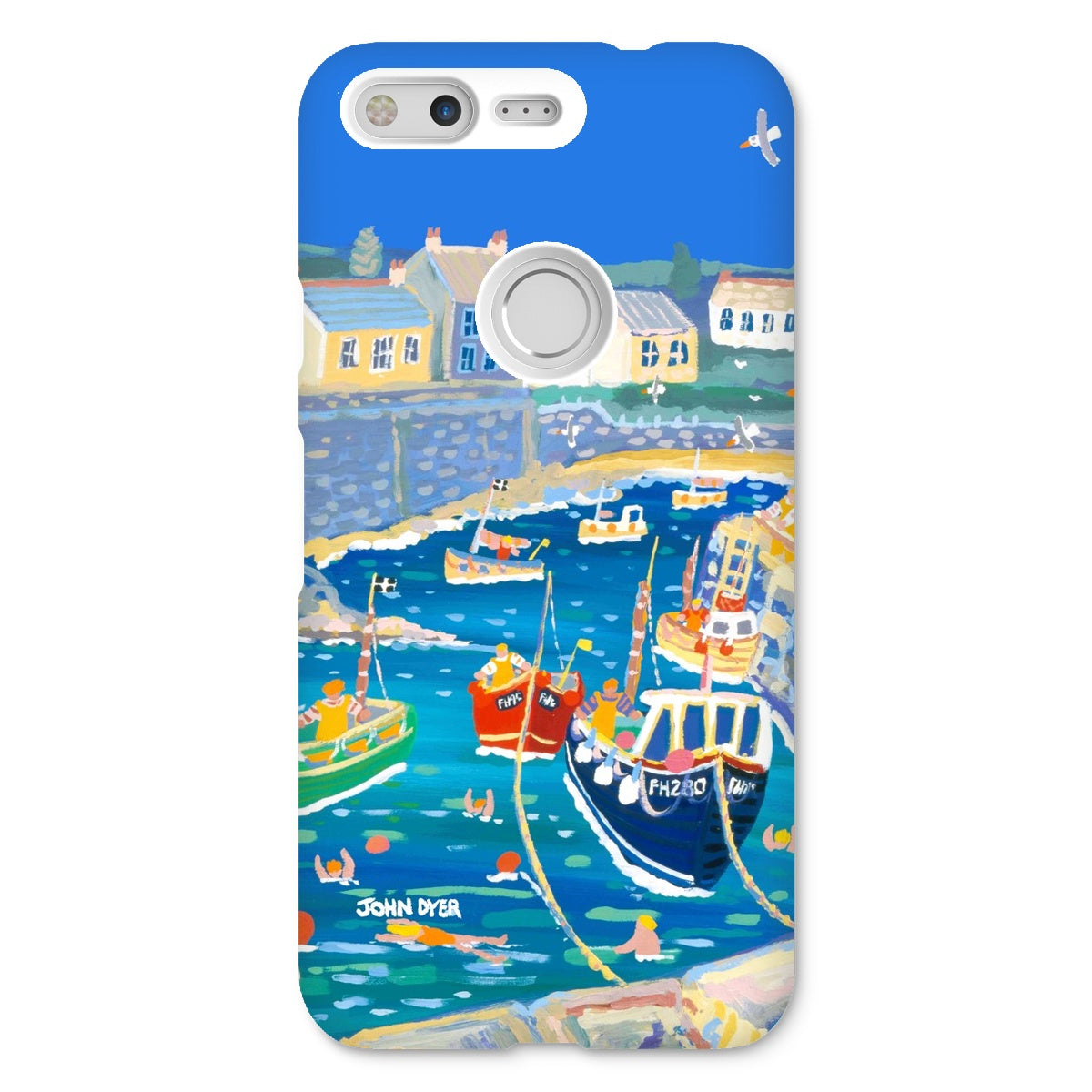 Snap Art Phone Case. Coverack Harbour. Artist John Dyer. Cornwall Art Gallery