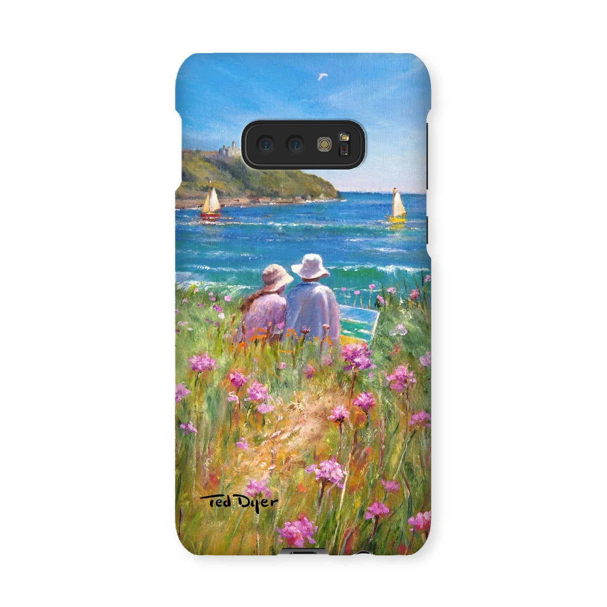 Snap Art Phone Case. Sea Pinks and Painters, Falmouth. Artist Ted Dyer. Cornwall Art Gallery