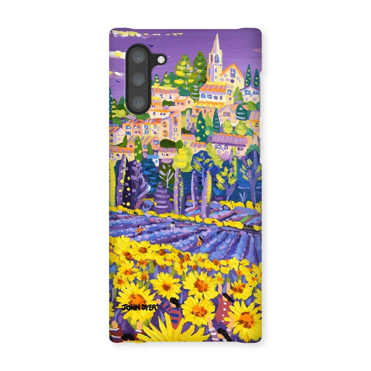 Snap Art Phone Case. Lavender & Sunflower Pickers, Provence, France. Artist John Dyer. Cornwall Art Gallery. John Dyer