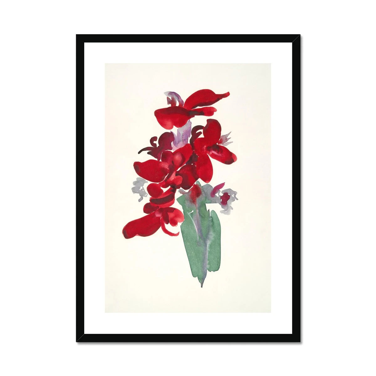 'Red Canna' Flower print by Georgia O’Keeffe. Framed Open Edition Garden Fine Art Print. Historic Art Georgia O’Keeffe