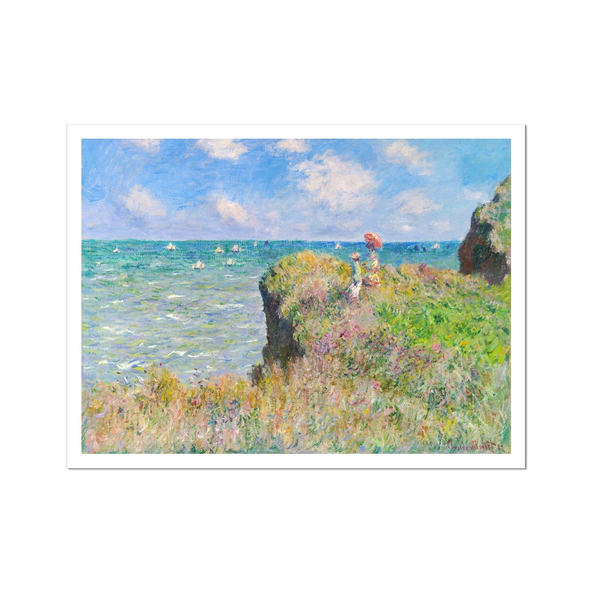'Cliff Walk at Pourville' by Claude Monet. Open Edition Fine Art Print. Historic Art