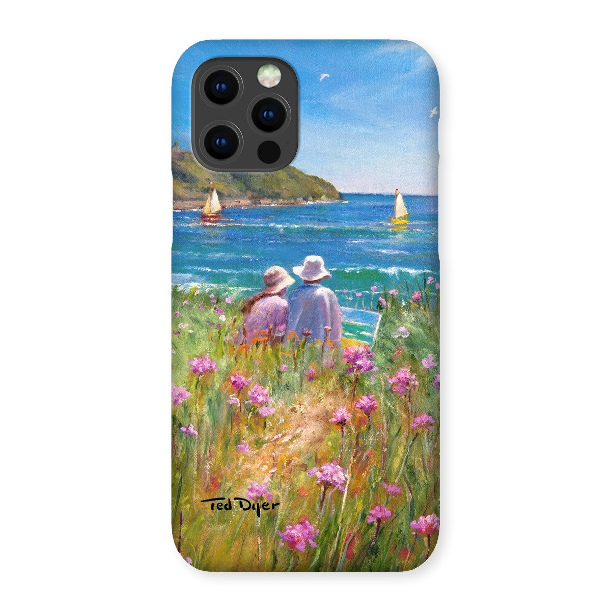 Snap Art Phone Case. Sea Pinks and Painters, Falmouth. Artist Ted Dyer. Cornwall Art Gallery