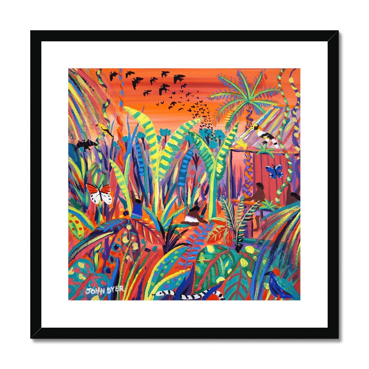 John Dyer Framed Open Edition Jungle Fine Art Print. 'Borneo Rainforest Sunset'. Animal Art Prints John Dyer