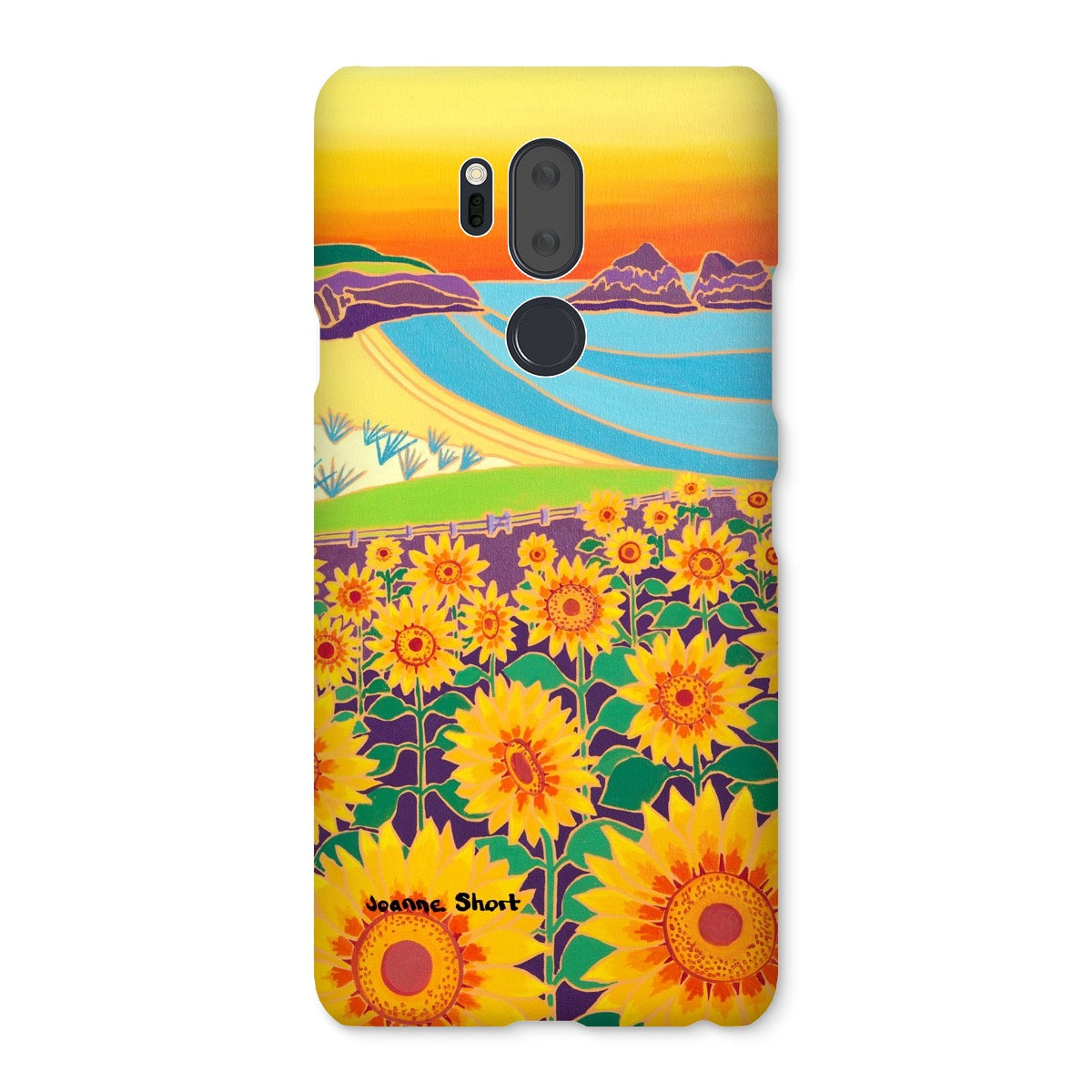 Snap Art Phone Case. Sunflowers, Holywell Bay. Artist Joanne Short. Cornwall Art Gallery