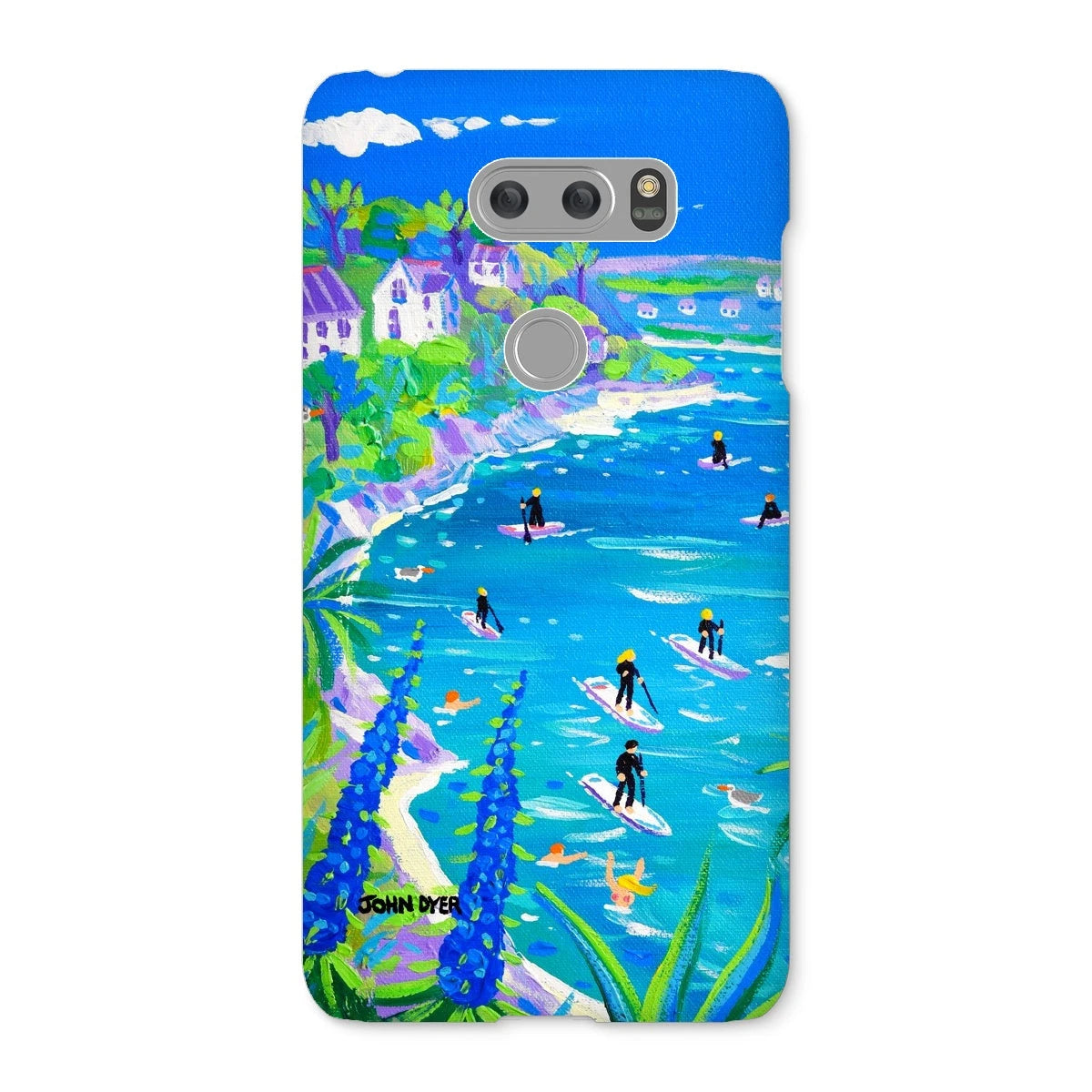 Snap Art Phone Case. SUP Paddleboarding, Gannel Estuary, Newquay. Artist John Dyer. Cornwall Art Gallery John Dyer