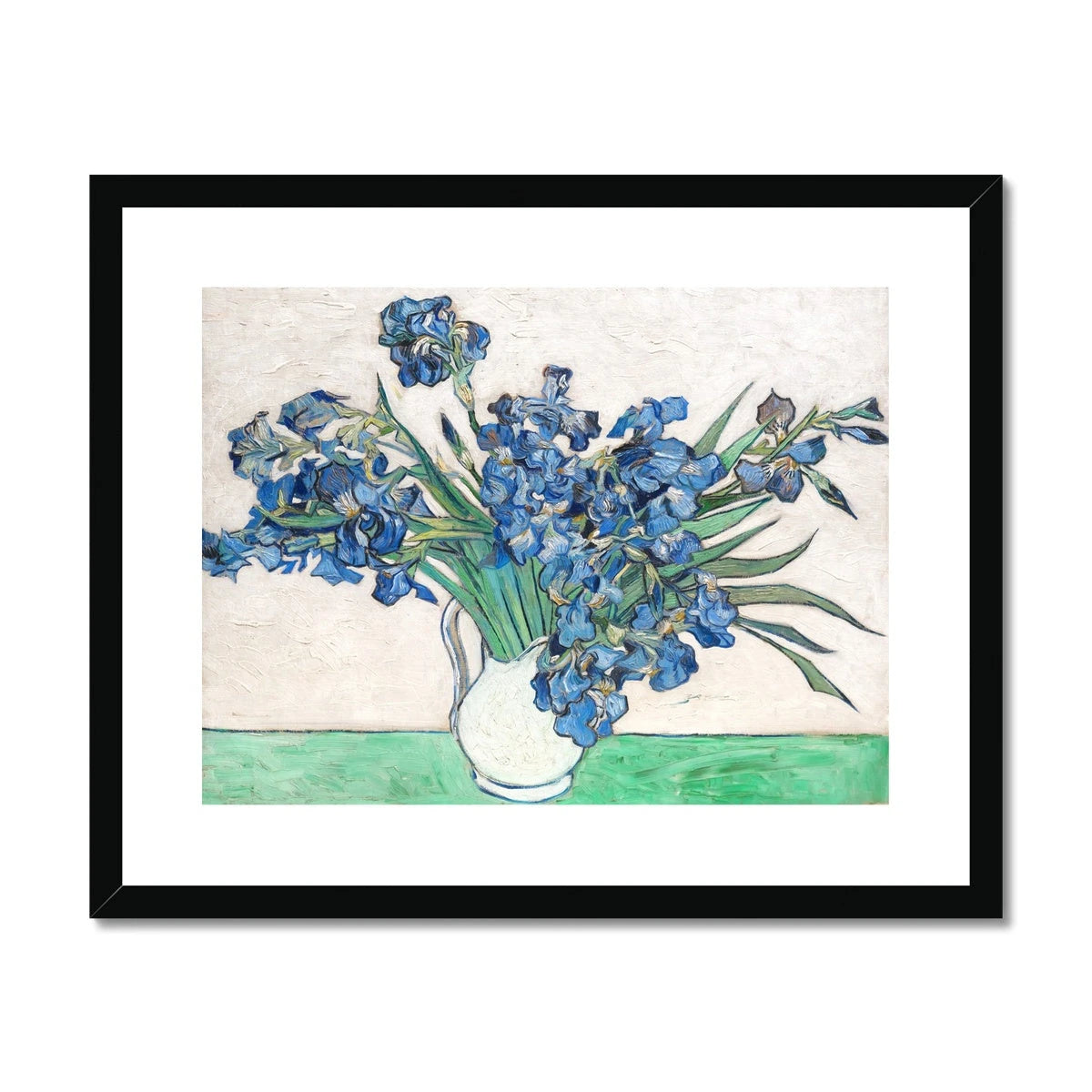 Vincent Van Gogh Framed Open Edition Art Print. 'Irises' Still-Life. Garden Flowers. Art Gallery Historic Art Vincent Van Gogh