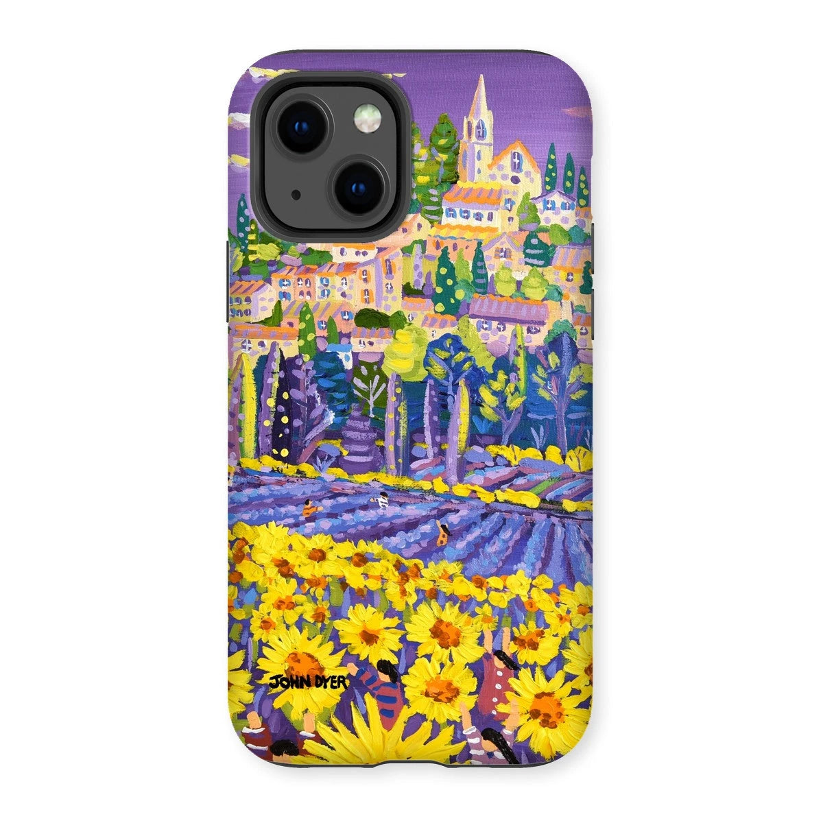 Tough Art Phone Case. Lavender & Sunflower Pickers, Provence, France. Artist John Dyer. Cornwall Art Gallery. John Dyer